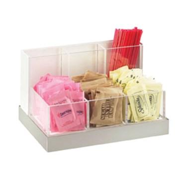 Cal-Mil 3013-55 Luxe Condiment Stir-Stick Organizer - Clear, Stainless Steel