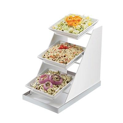 Cal-Mil 3022-55 3 Tier Square Luxe Bowl Display - Melamine, White
