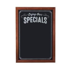 Cal-Mil 3031-2435 Chalkboard Sign with Pre-Printed Header - 27.5"W X 38.5"H, Wood Frame