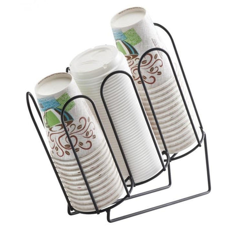 Cal-Mil 3036-13 Cup & Lid Organizer with (3) 3.75" Sections - Wire, Black