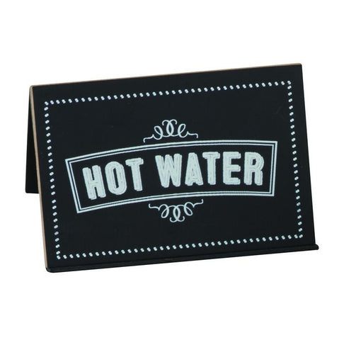 Cal-Mil 3047-3 Chalkboard Beverage Sign with "Hot Water" Print