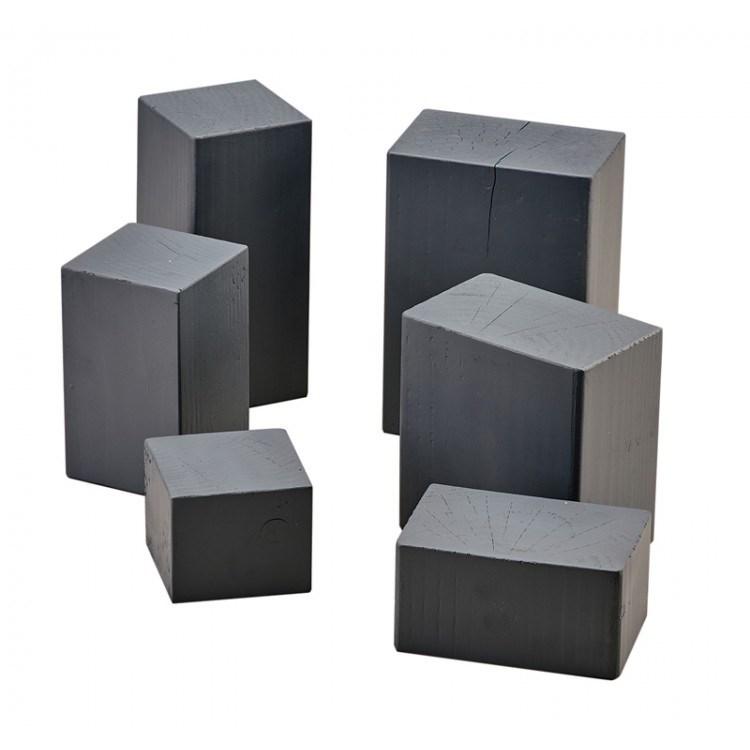 Cal-Mil 3056-333 3.5" Square Buffet Riser Block - 3"H, Wood, Charcoal