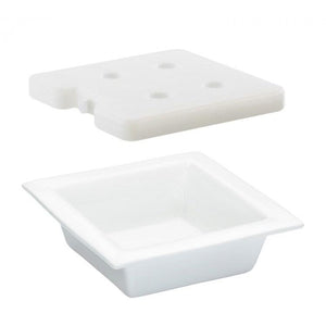 Cal-Mil 3066 3"H Square Cold Bowl Liner with Cold Pack - Melamine, White