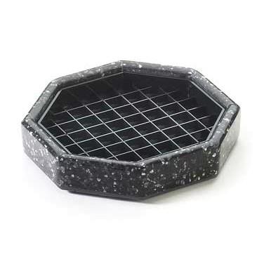 Cal-Mil 310-6-31 6" Octagon Stone Drip Tray - Plastic, Black Ice