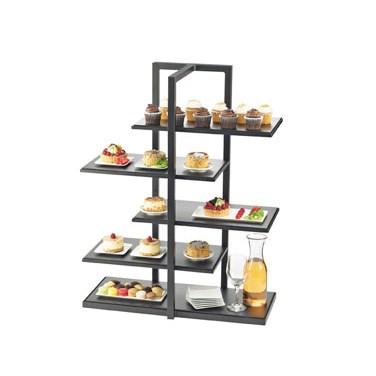 Cal-Mil 3303-60 5 Tier One By One Display Server Shelf - Bamboo