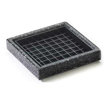 Cal-Mil 330-6-31 6" Square Stone Drip Tray - Plastic, Black Ice