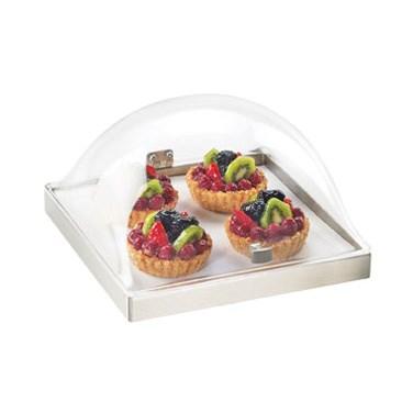 Cal-Mil 3329-12-55 12" Square Chill Sampler Display -7.5"H, Acrylic, Stainless Steel