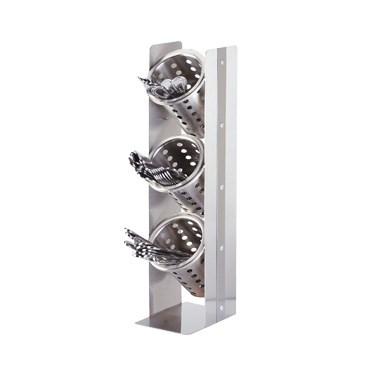Cal-Mil 3411-55 Urban Stainless Steel 3-Cylinder Vertical Flatware / Condiment Display