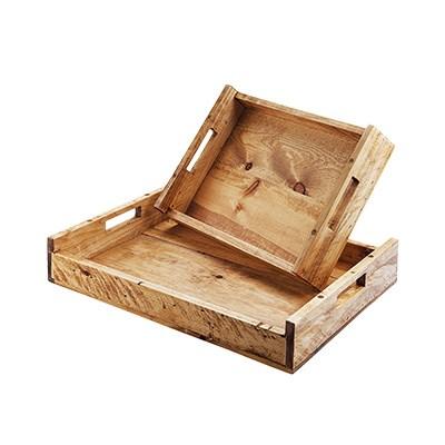 Cal-Mil 3454-1014-99 Madera 17.25"W Reclaimed Wood Serving Tray with Handles
