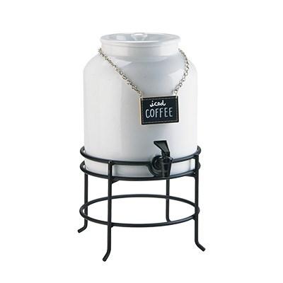 Cal-Mil 3460-1-13 1.5 Gallon with Chalkboard Sign - Porcelain with Black Wire Base