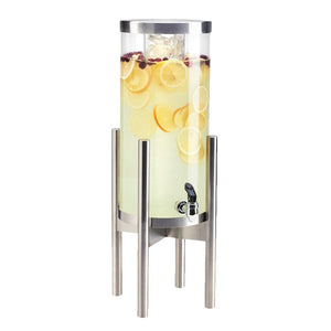 Cal-Mil 3565-3-55 3 Gallon Round Beverage Dispenser with Stainless Steel Base and Ice Chamber