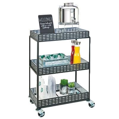 Cal-Mil 3583-13 3-Shelf Iron Beverage Cart, Black