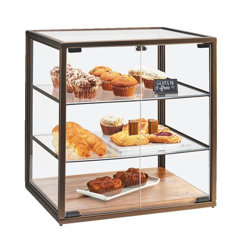 Cal-Mil 3610 Sierra 3 Tier Vintage Bakery Display Case with Wood Base
