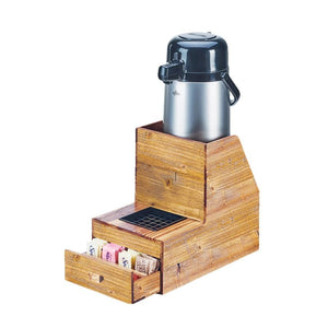 Cal-Mil 3623-99 11.25" Airpot Stand with Drip Tray & Drawer - Holds (1) Airpot, Wood