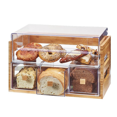 Cal-Mil 3624-60 4 Section Pastry Display Case - Bamboo/Acrylic