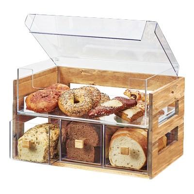 Cal-Mil 3624-99 4 Section Pastry Display Case - Reclaimed Wood/Acrylic