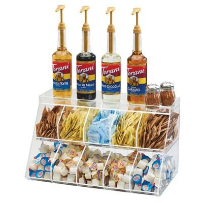 Cal-Mil 3643-10 Condiment Station with (10) Sections - Plastic, Clear