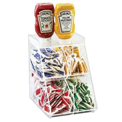 Cal-Mil 3643-4 Condiment Station with (4) Sections - Plastic, Clear