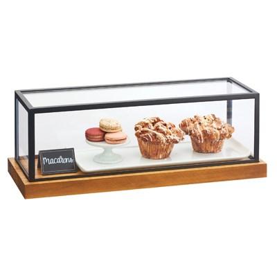 Cal-Mil 3648-822-99 Madera Pastry Presentation Case with Lift-Off Lid - 7.75"H, Metal/Reclaimed Wood