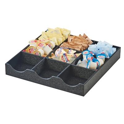 Cal-Mil 3663-13 Condiment Station with (9) Sections - Plastic, Black