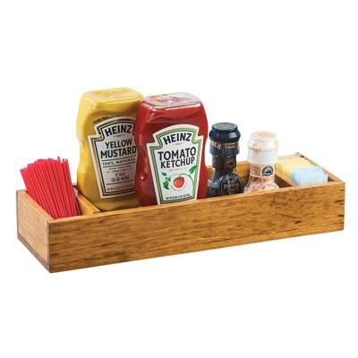 Cal-Mil 3669-99 Wooden Table Caddy with (3) Sections, Natural