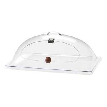 Cal-Mil 367-12 Heat Resistant Dome Chafer Display Cover with Hinged Door, Clear Poly