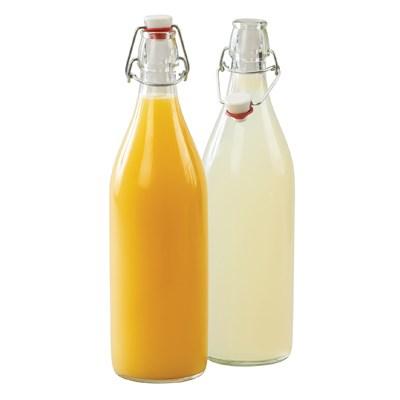 Cal-Mil 3674-34 Bottle, 32 Oz. Capacity, 3.25"D X 12.5"H, Rubber Seal, Glass, Clear