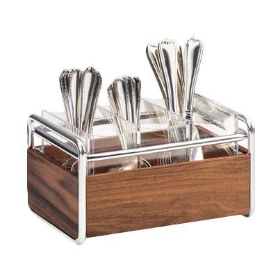 Cal-Mil 3700-49 Mid-Century 3-Compartment Flatware Organizer with Chrome Accents