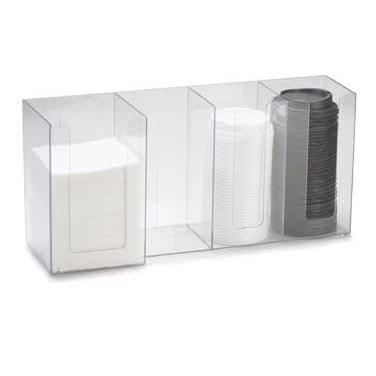 Cal-Mil 376-12 4 Section Clear Cup / Lid / Napkin Organizer