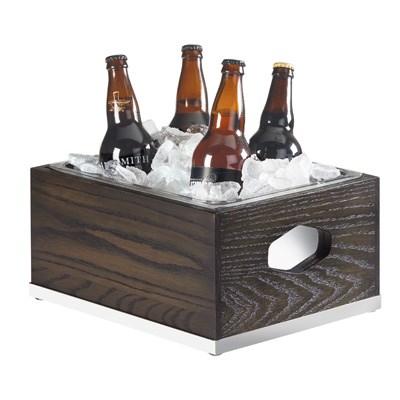 Cal-Mil 3800-10-87 Ice Housing with Clear Pan - 13.25" X 11" X 7.25" - Oak, Dark Gray
