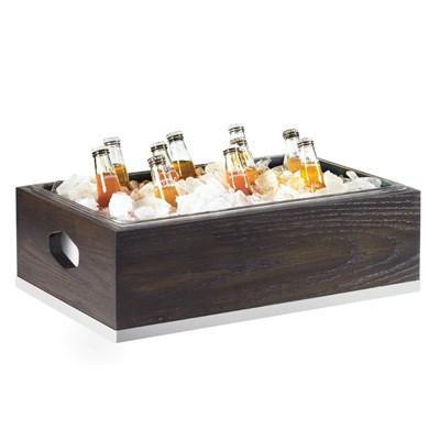 Cal-Mil 3800-12-87 Ice Housing with Clear Pan - 21.25"W, Oak, Dark Gray