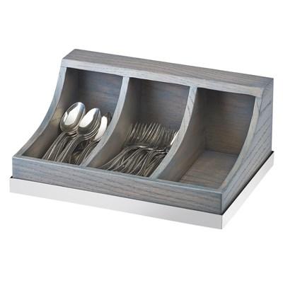 Cal-Mil 3802-83 3 Compartment Silverware Caddie , Gray