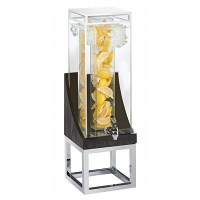 Cal-Mil 3804-3INF-87 3 Gallon Square Acrylic Beverage Dispenser with Infusion Chamber, Dark Gray