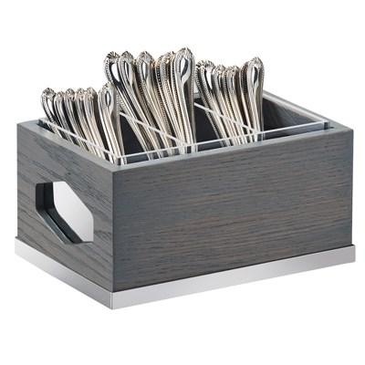 Cal-Mil 3811-83 Rectangular Silverware Caddie with (3) Sections, Ash