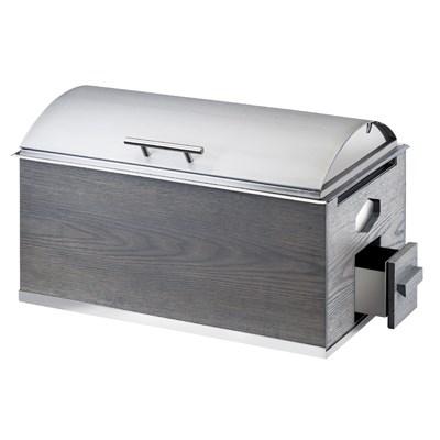 Cal-Mil 3828-83 Rectangular Chafer with Cover, 22" X 14" X 13.5", Gray