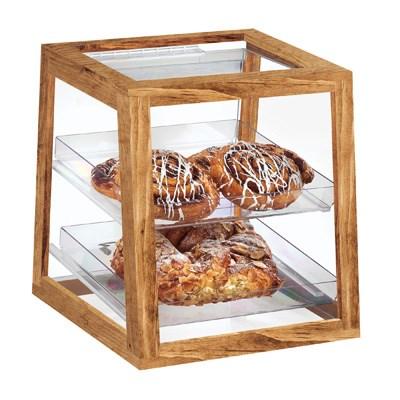 Cal-Mil 3832-99 Madera Rustic Pine 2-Tier Removable Tray Display Case