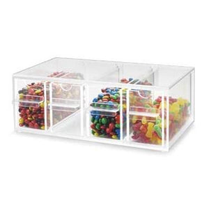 Cal-Mil 393 Topping Dispenser with Notched Drawers, BPA Free, Clear