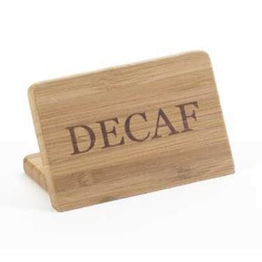 Cal-Mil 606-2 "Decaf" Table Sign - 2" X 3", Bamboo
