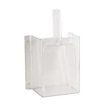Cal-Mil 631 Wall-Mount Scoop Guard with 64 Oz Scoop - Polycarbonate, Clear