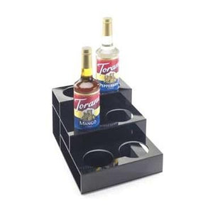 Cal-Mil 677 3 Tier Bottle Organizer with 6 Bottle Capacity, Black Acrylic