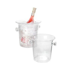 Cal-Mil 694 8" Round Wine Bucket with Handles - Acrylic, Clear