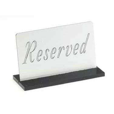 Cal-Mil 956-10 "Reserved" Table Sign - 3" X 5", Silver