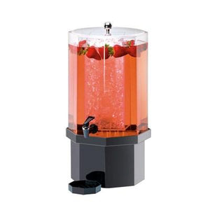 Cal-Mil 972-5-17 5 Gallon Octagon Beverage Dispenser with Ice Chamber & Charcoal Base