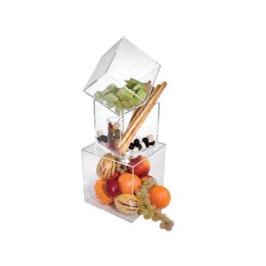 Cal-Mil CC334 Set Of Three Clear Acrylic Cube Riser Set with 8", 10", and 12" Cubes