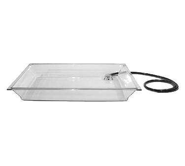 Cal-Mil IP152 Small Rectangle Ice Display Pan Fits IP102 - Drain, Hose, Clear