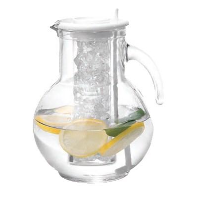 Cal-Mil JC100 64 Oz Glass Pitcher with Ice Chamber, Clear