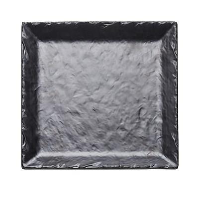 Cal-Mil SR252-65M 11.5" Square Faux Slate Platter with Raised Rim
