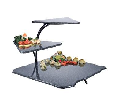 Cal-Mil SS800-31 3 Tier Gourmet Faux Stone Serving Display - 20x30x18", Acrylic, Black
