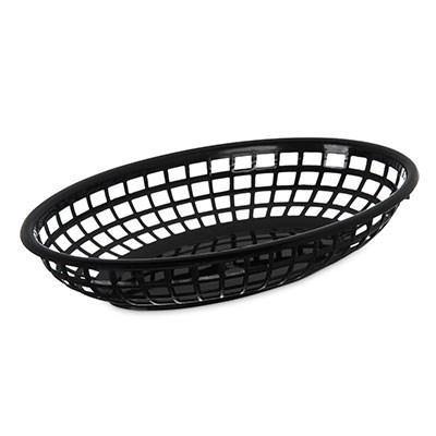 Carlisle 033303 Oval Serving Basket, Polyethylene, Black