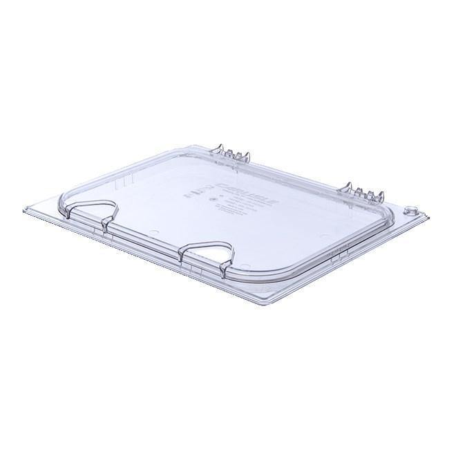 Carlisle 10238Z07 Storplus EZ Access 1/2 Size Clear Polycarbonate Hinged Lid with Two Handles